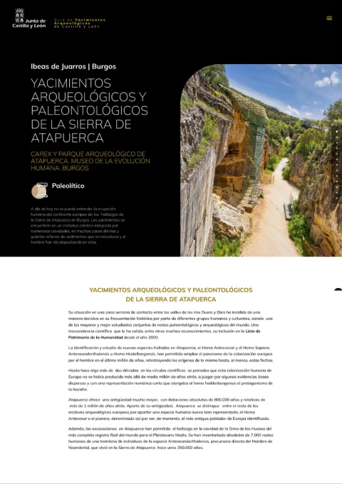 JCYL - Yacimientos arqueológicos y paleontológicos de la Sierra de Atapuerca