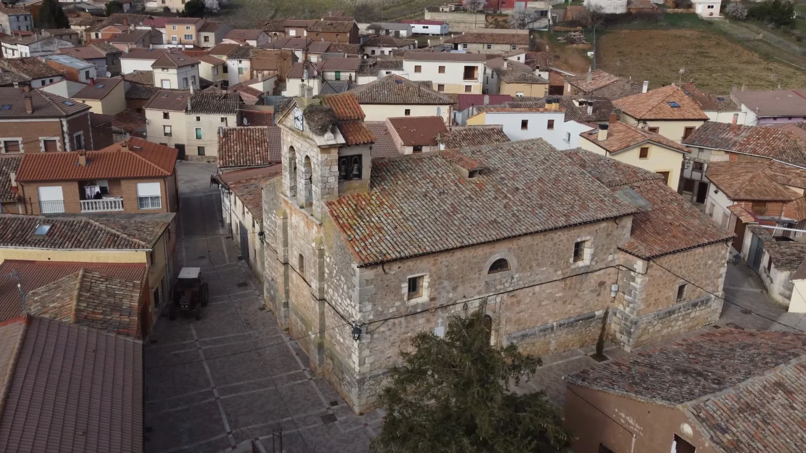Vista aérea de la iglesia
