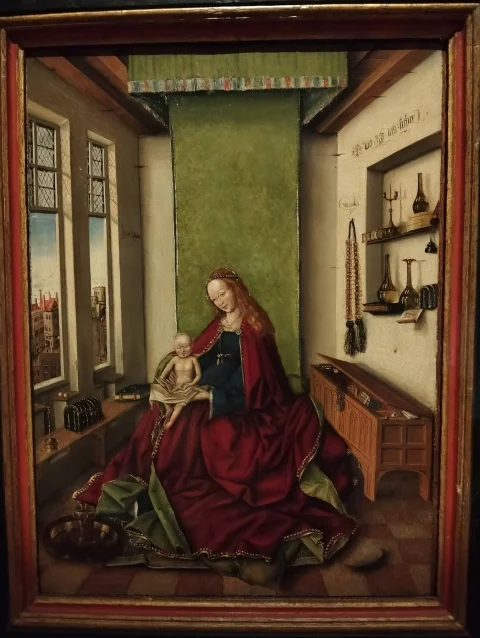 Virgen con el Niño - Obra pictórica de la escuela hispanoflamenca
