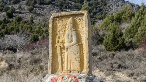 Relieve figura de caballero medieval