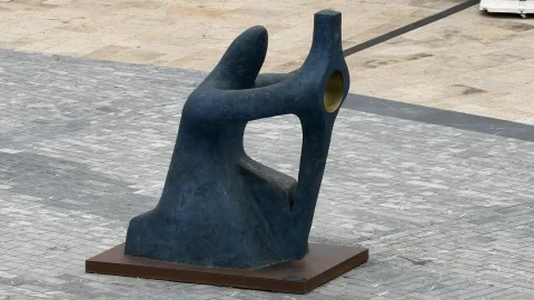 Detalle desde vista aérea de la escultura Cid Hincado de Hinojos