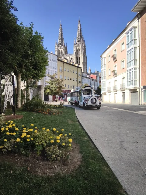 El tren turístico saliendo de su ruta
