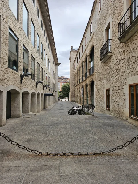 Calle peatonal posterior y delimitación de la Casa del Cordón y el centro CAB