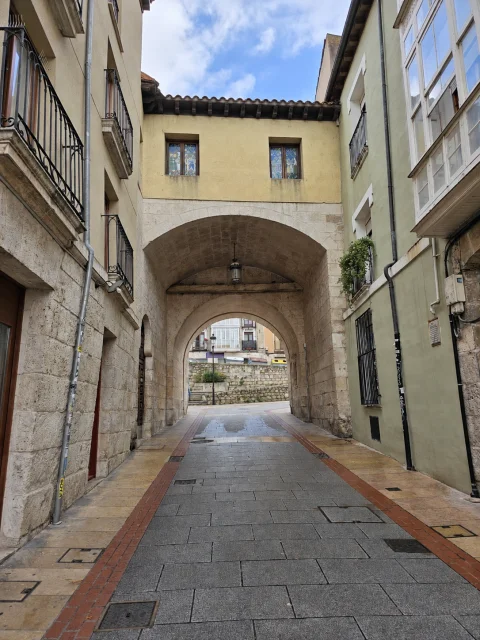 Calle peatonal bajo el pasadizo abovedado del Arco de San Gil