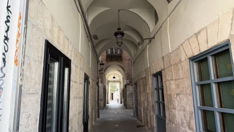 Pasaje abovedado de acceso al Huerto del Rey