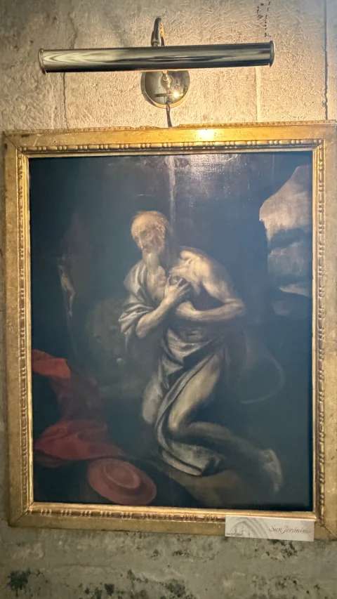 Pintura barroca de San Jerónimo en el desierto