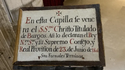 Cartela informativa sobre la Real Provisión del Cristo de Burgos