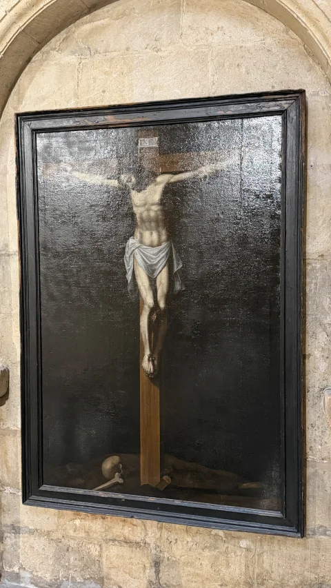 Lienzo barroco de Cristo en la Cruz