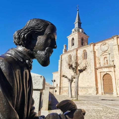 Foto artística con la cara de José Zorrilla y la Colegiata
