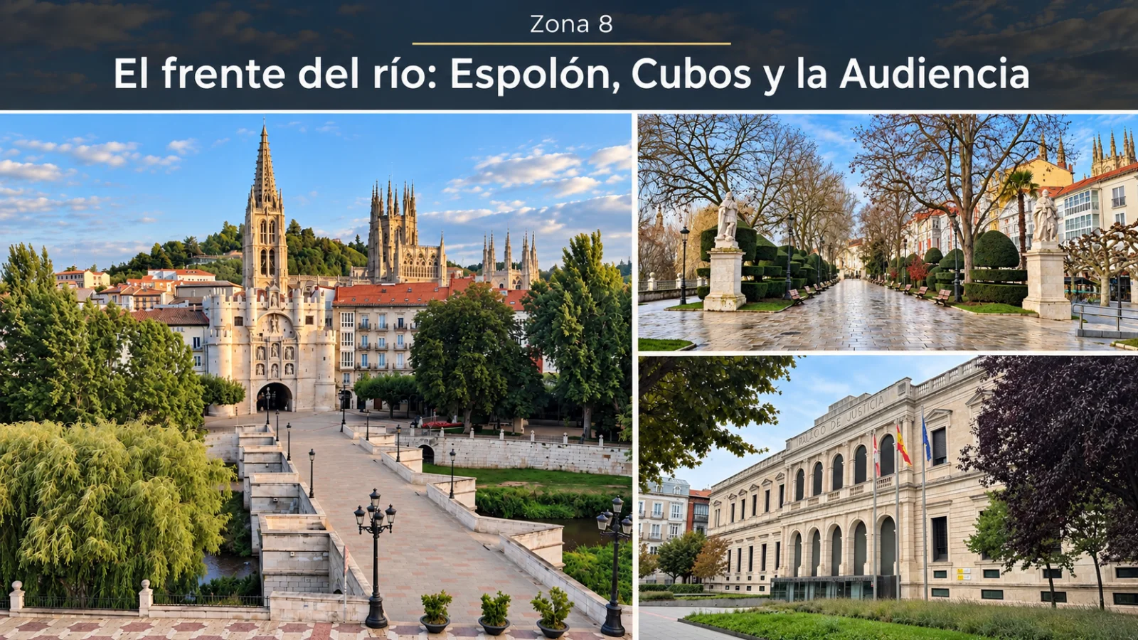 Zona 8 - El frente del río: Espolón, Cubos y la Audiencia