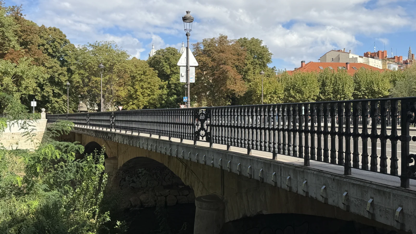 Barandilla de hierro forjado del Puente de Castilla en Burgos