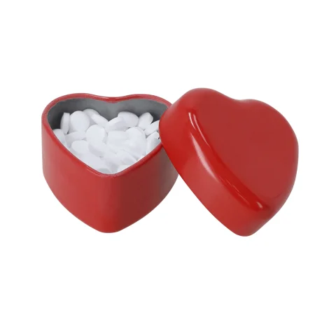 Cajas de Caramelos de Menta en Forma de Corazón Promocionales