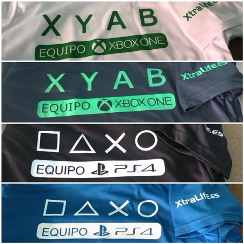 Camisetas técnicas para gaming personalizadas con diseños de Xbox One y PS4 para XtraLife.es