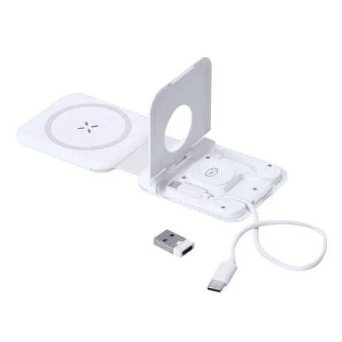 Cargador Inalámbrico Múltiple Plegable 3 en 1 para Smartphone y Smartwatch