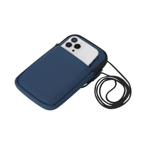 Funda Protectora Azul para Móvil con Cordón para Colgar Publicitaria