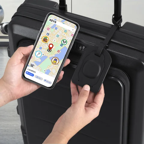Identificador de Maleta de Cuero Sintético para Localizador GPS o AirTag