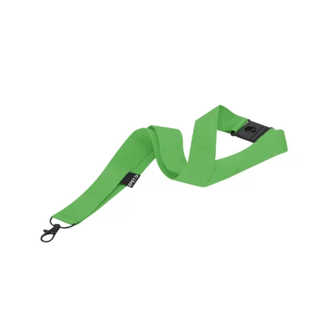 Lanyard Ecológico RPET Verde con Cierre de Seguridad Publicitario